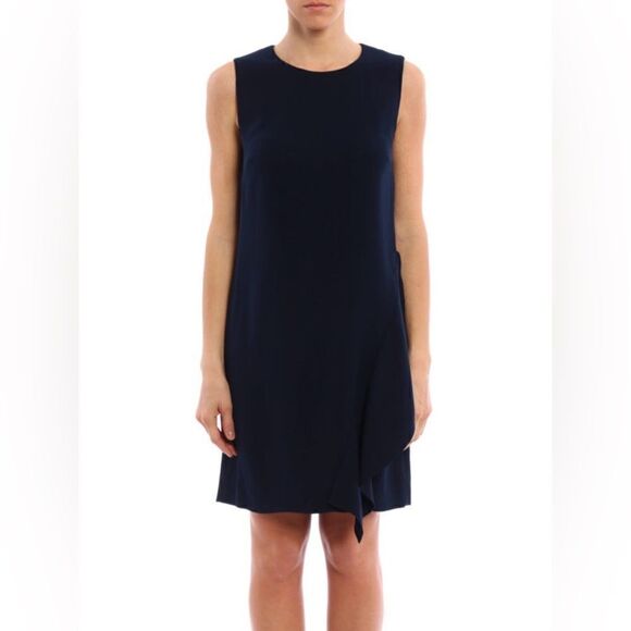 NWT Diane Von Furstenberg Vestido Corto Wyler Azul Oscuro Mini Black Dres Size 0 - Picture 3 of 12